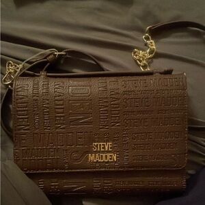 Steve Madden Chocolate Embossed Shoulder Bag